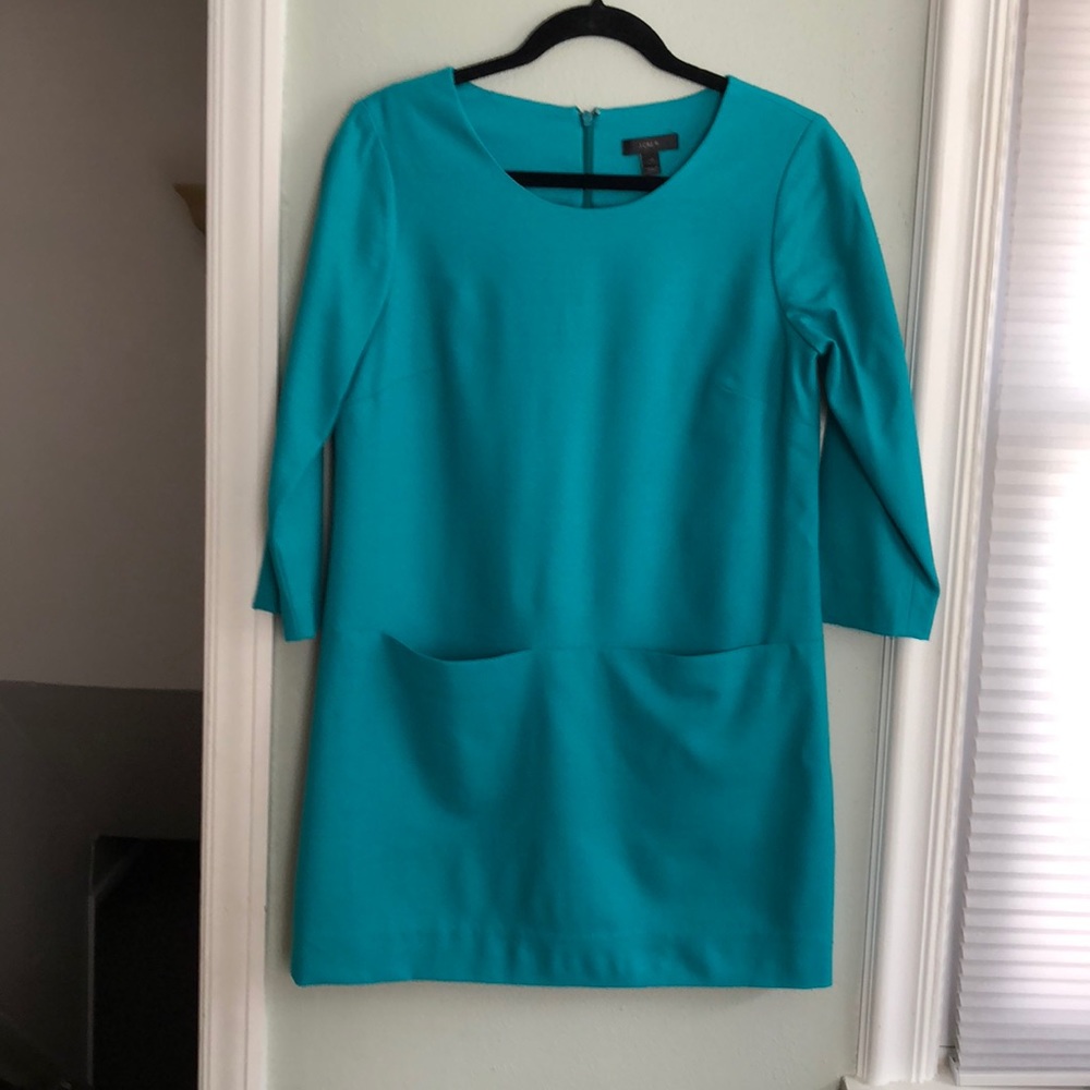 J Crew 4petite teal wool/spandex 3%.
